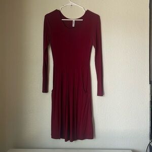 Red Flowy Dress with Pockets Size Extra Small XS